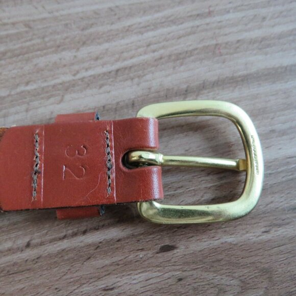 J. PRESS Tan Leather Tennis Woven Preppy Navy Belt - Men's Size 32 - Picture 13 of 14